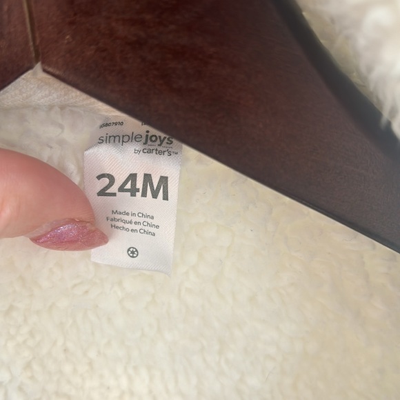 Carters simple joys cream fuzzy 24 month jacket - Picture 2 of 4